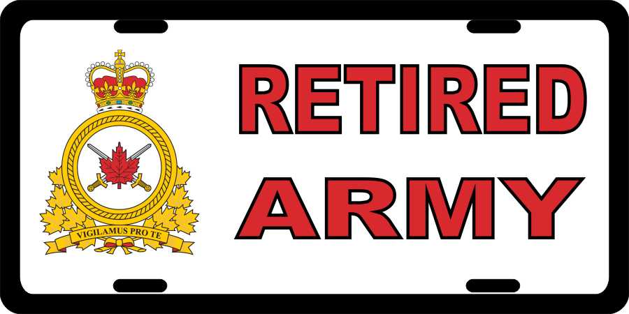 Army Retired License Plates