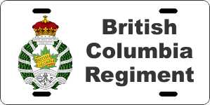British Columbia Regiment Badge License Plates