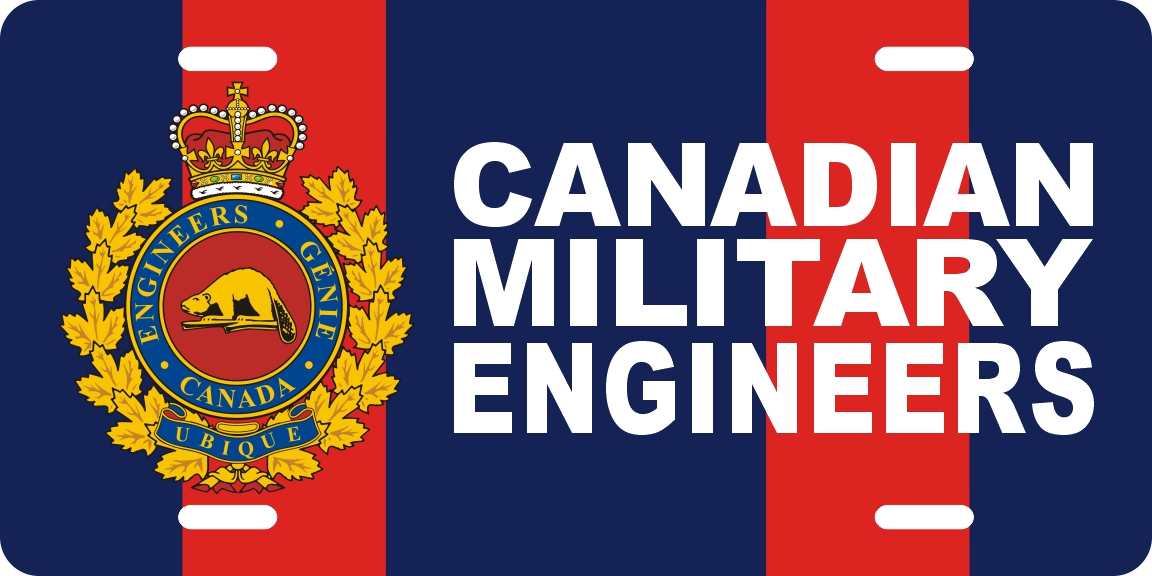 Canadian Military Engineers Flag (with Text) License Plates