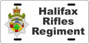 Halifax Rifles Regiment License Plates
