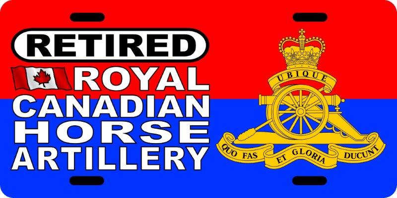 Royal Canadian Horse Artillery Retired License Plates