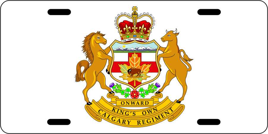 Kings Own Calgary Regiment License Plates