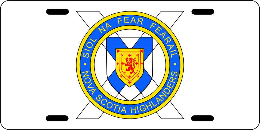 Nova Scotia Highlanders Regiment License Plates