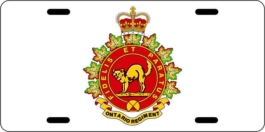 Ontario Regiment License Plates