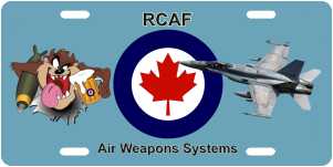 Royal Canadian Air Force Air Weapons Systems License Plates