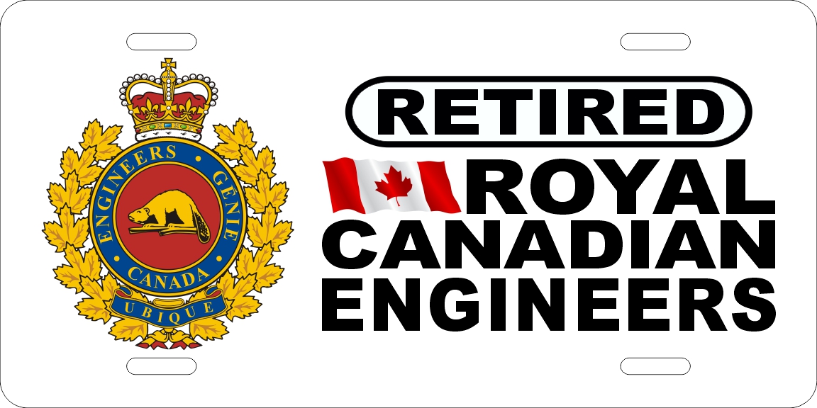 Royal Canadian Engineers Badge Retired License Plates