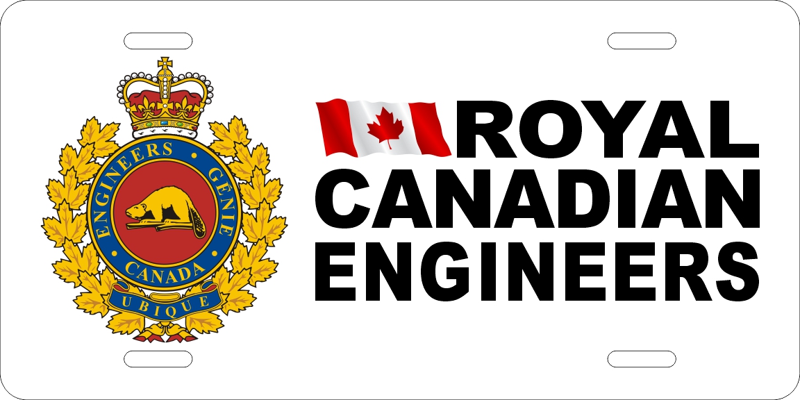 Royal Canadian Engineers Badge (with Text) License Plates