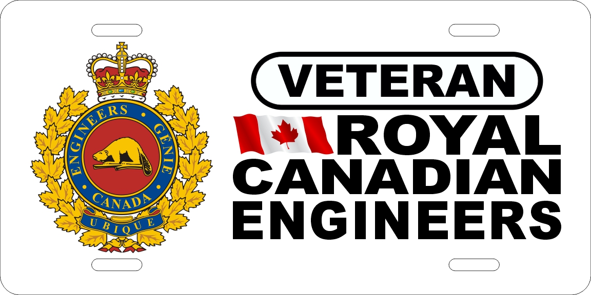 Royal Canadian Engineers Badge Veteran License Plates