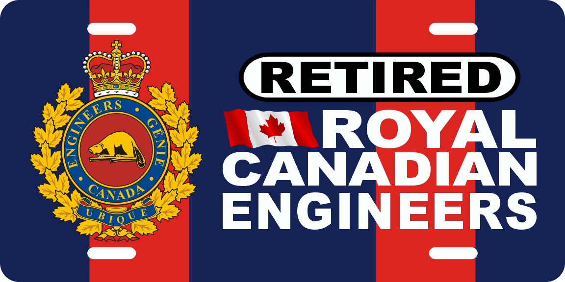 Royal Canadian Engineers Flag Retired License Plates