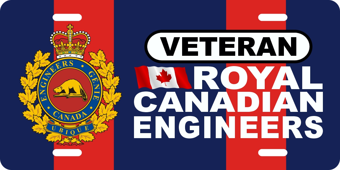 Royal Canadian Engineers Flag Veteran License Plates