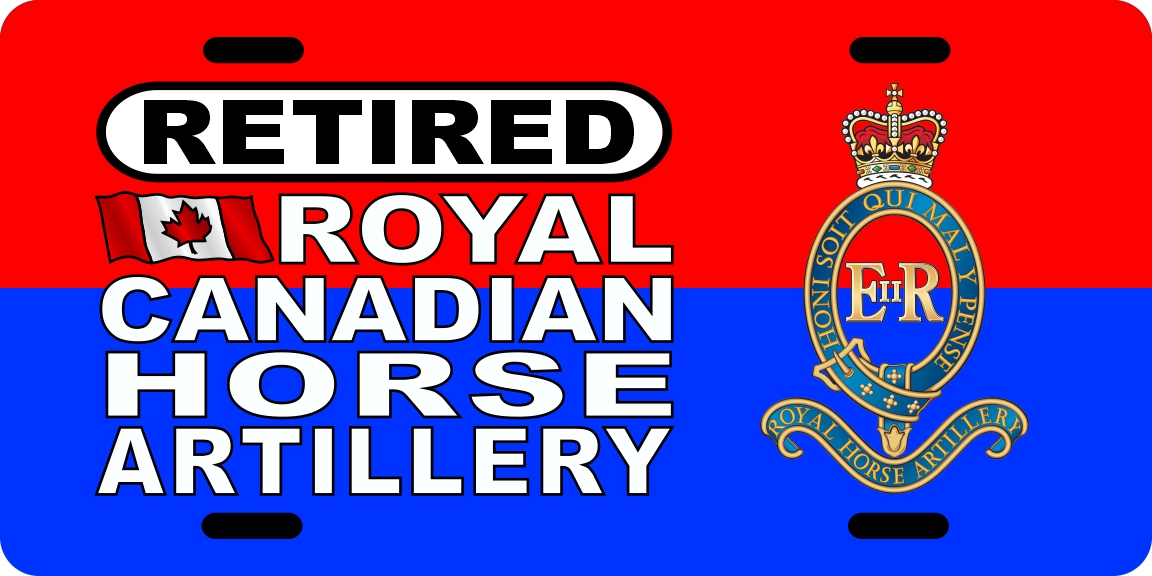 Royal Canadian Horse Artillery Retired License Plates
