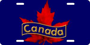 Maple Leaf Blue Licence Plates