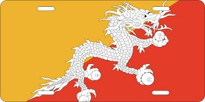 Bhutan Flag License Plates