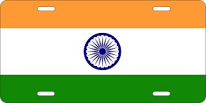 India Flag License Plates