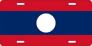 Laos Flag License Plates