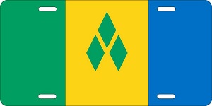 World Flags St Vincent & the Grenadines Flag License Plates