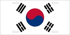 South Korea Flag License Plates