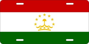 Tajikistan Flag License Plates