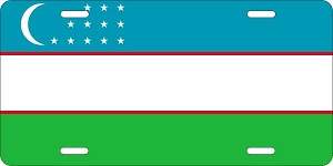 Uzbekistan Flag License Plates