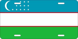 Uzbekistan Flag License Plates