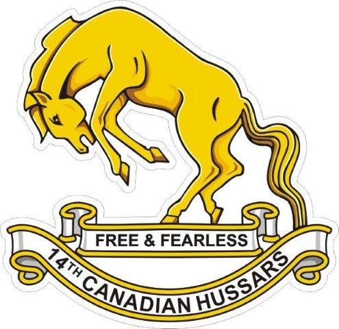 14th Canadian Hussars Regiment Badge Decal