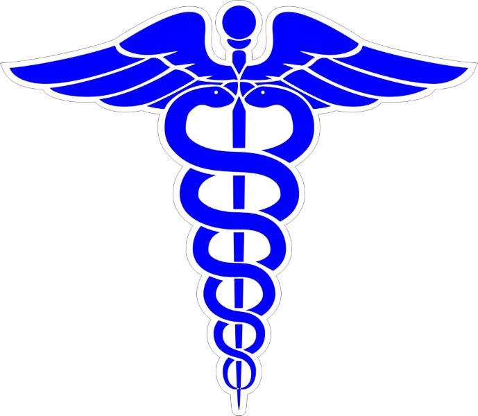 Medical Caduceus (Blue) Decal