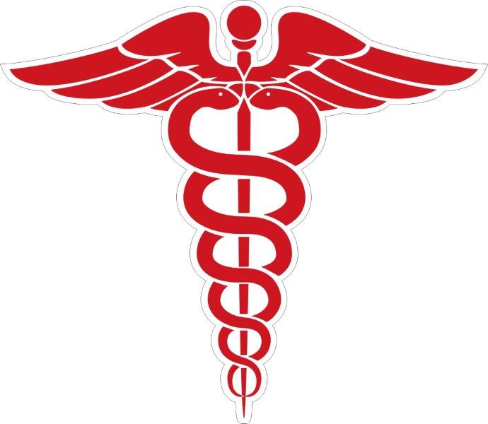 Medical Caduceus (Red) Decal