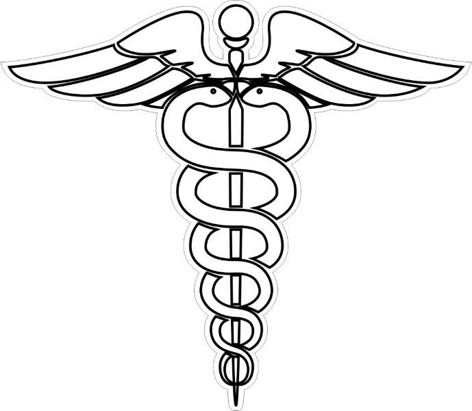 Medical Caduceus (White) Decal