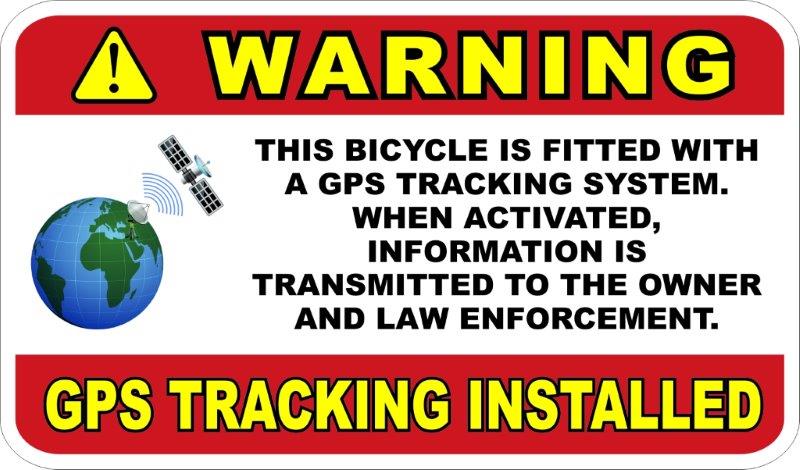 GPS Tracking for Bicycle Decal
