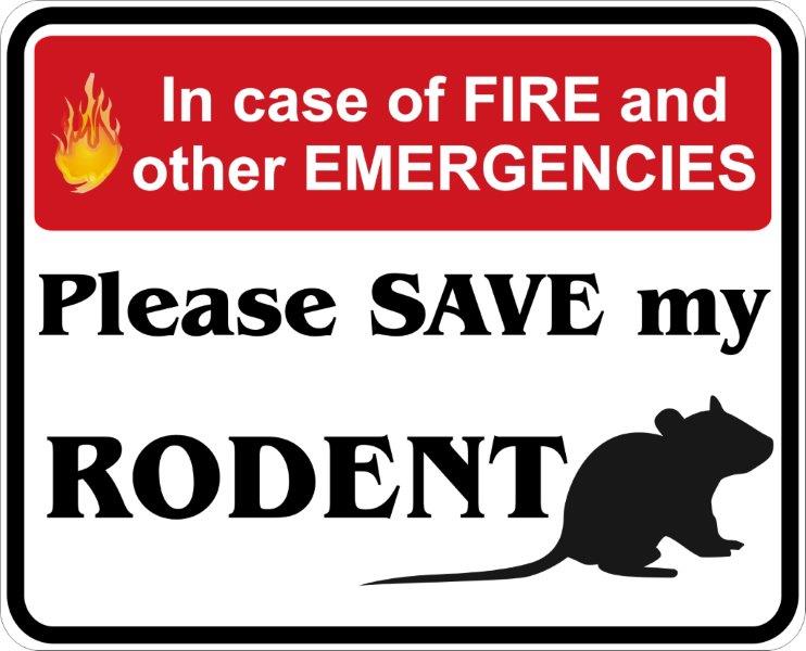 In Case of Fire, Save My Rodent Decal
