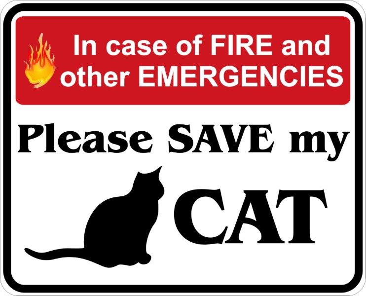 In Case of Fire, Save My Cat Decal