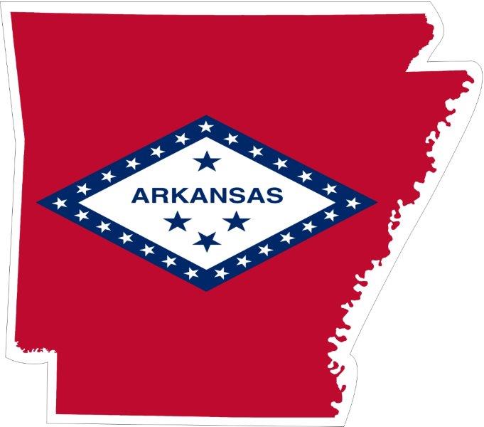 Arkansas Map Flag Decal