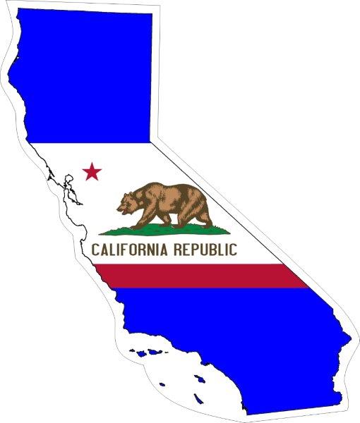 California Map Flag Decal