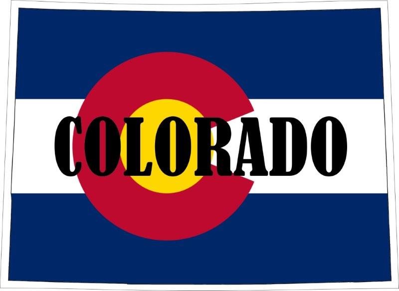 Colorado Map Flag Decal