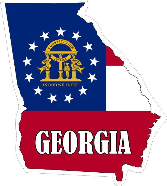 Georgia Map Flag Decal