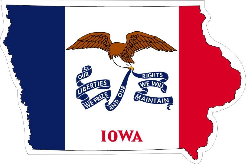 Iowa Map Flag Decal