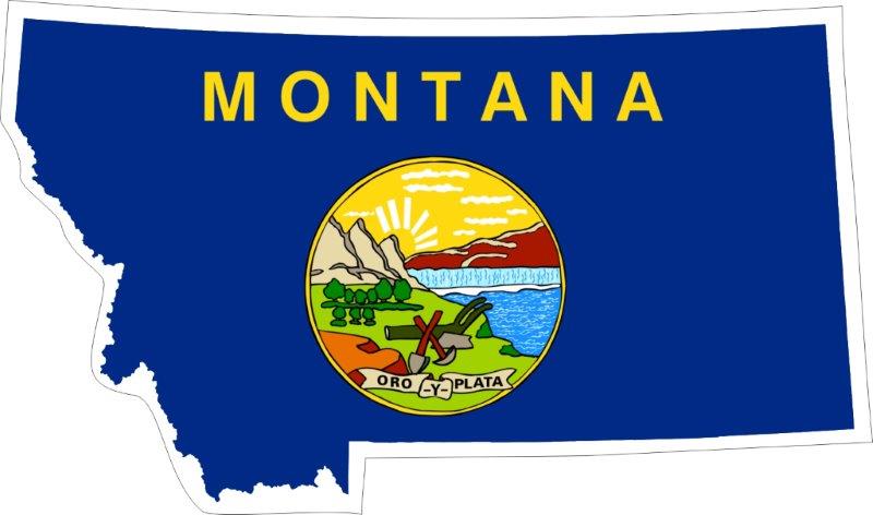 Montana Map Flag Decal
