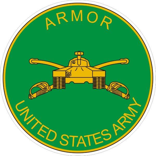 US Army Armor Branch Plaque Decal