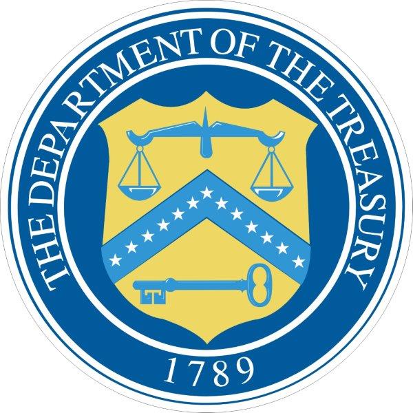 US Dept Of Treasury Decal
