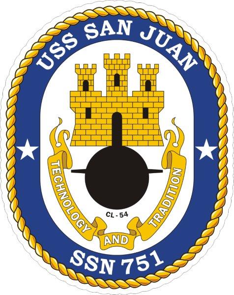 USS San Juan SSN-751 Emblem Decal