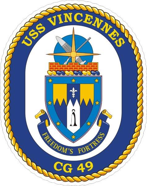 USS Vincennes CG-49 Emblem Decal