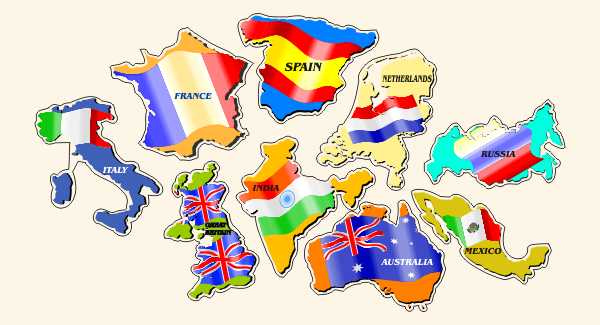 Country Map Flags Decals/Bumper Stickers/Labels. Click for pricing & designs