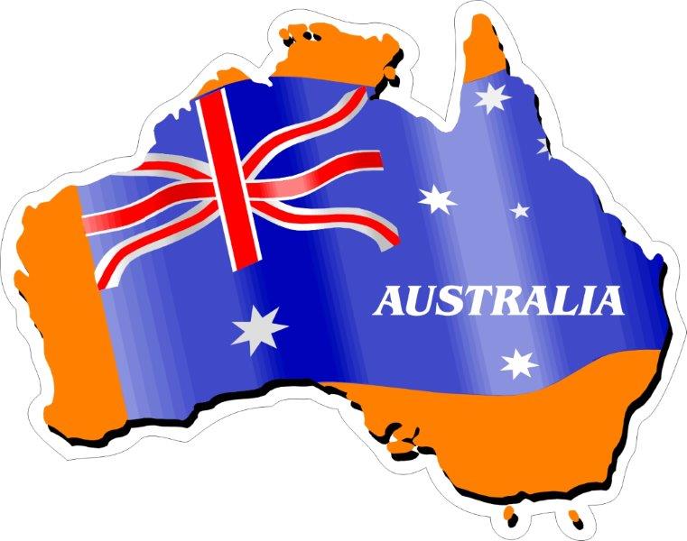 Australia Map Flag Decal
