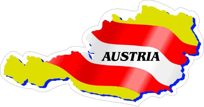 Austria Map Flag Decal