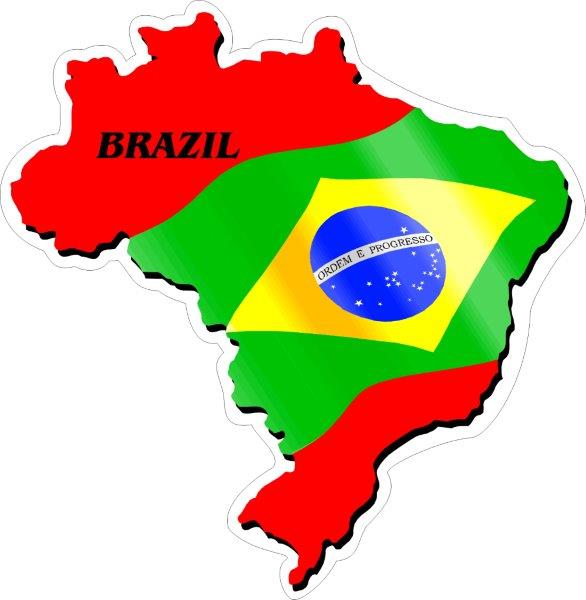 Brazil Map Flag Decal