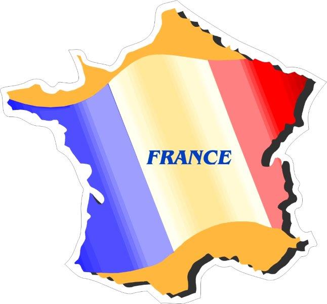 France Map Flag Decal