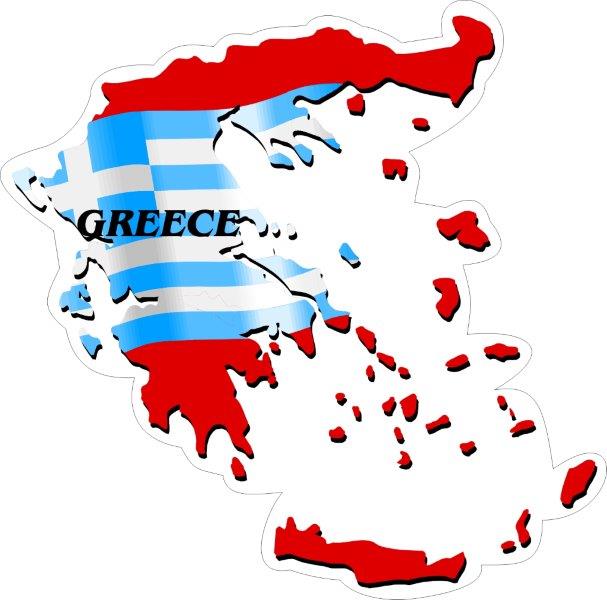 Greece Map Flag Decal