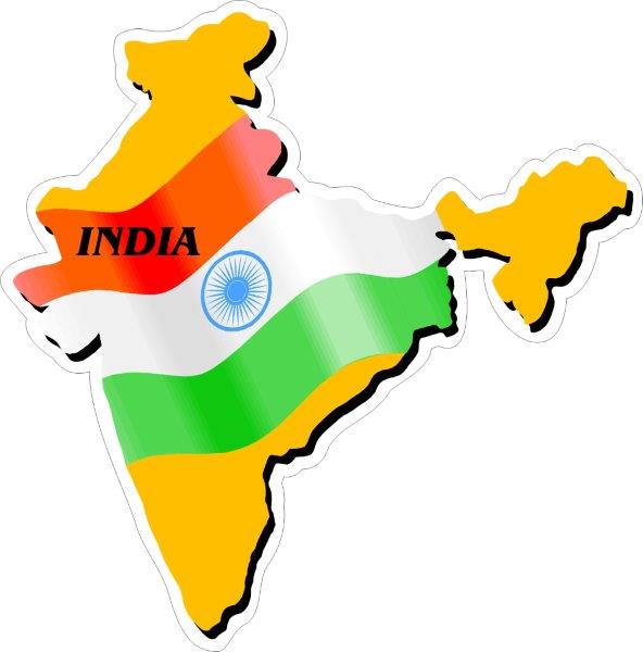India Map Flag Decal