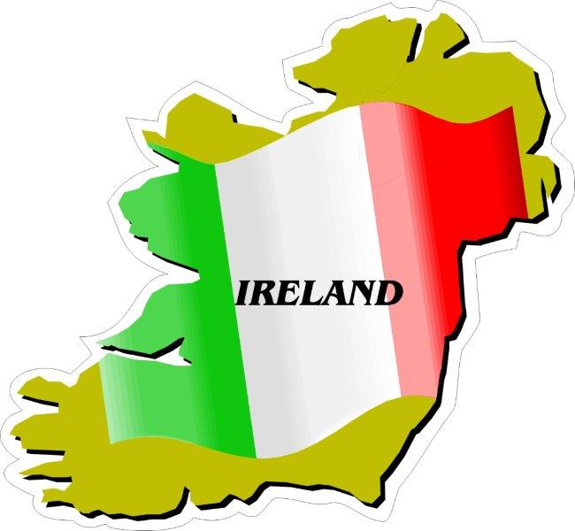 Ireland Map Flag Decal