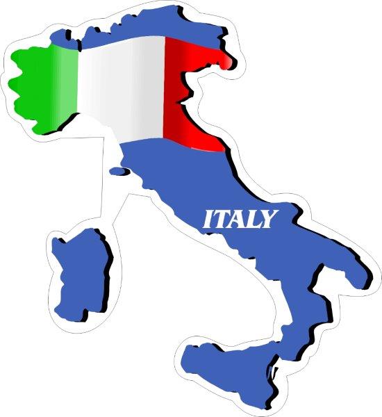 Italy Map Flag Decal